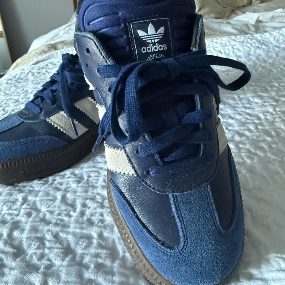 Adidas Samba Navy and White Sneakers
